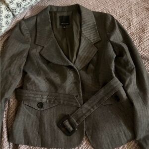 The Limited Charcoal/Tan Belted Blazer